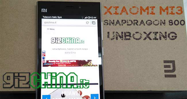 Xiaomi Mi3 unboxing by GizChina.it