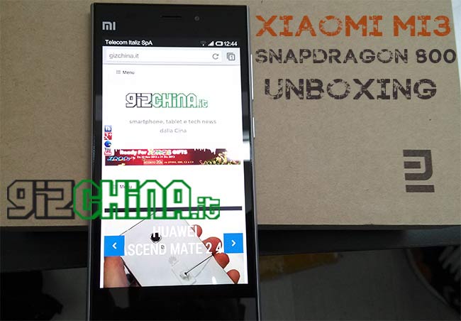 Esclusiva: Xiaomi Mi3 Snapdragon 800 unboxing by GizChina.it!