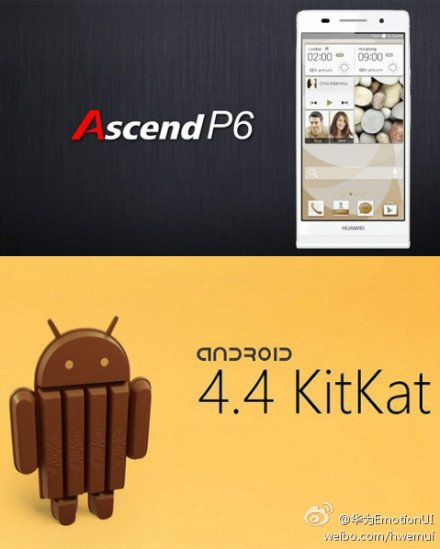 Huawei Ascend P6 aggiornamento a KitKat