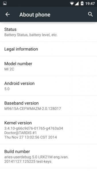 Android Lollipop Mi2/Mi2s 28 11