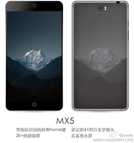 Meizu MX5 in un primo render