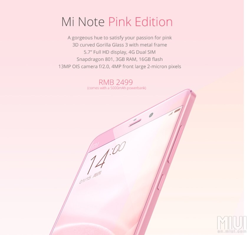 Xiaomi Mi Note Ladies Edition