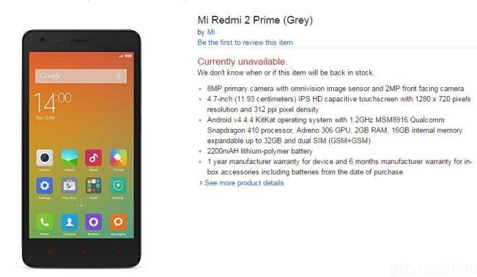 Xiaomi Redmi 2 Prime