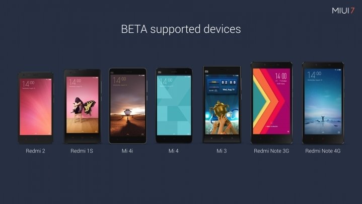 Miui 7 beta supported devices