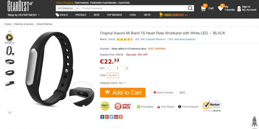 Xiaomi Mi Band 1S Pulse Gearbest