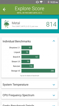 Cubot Note S Benchmark