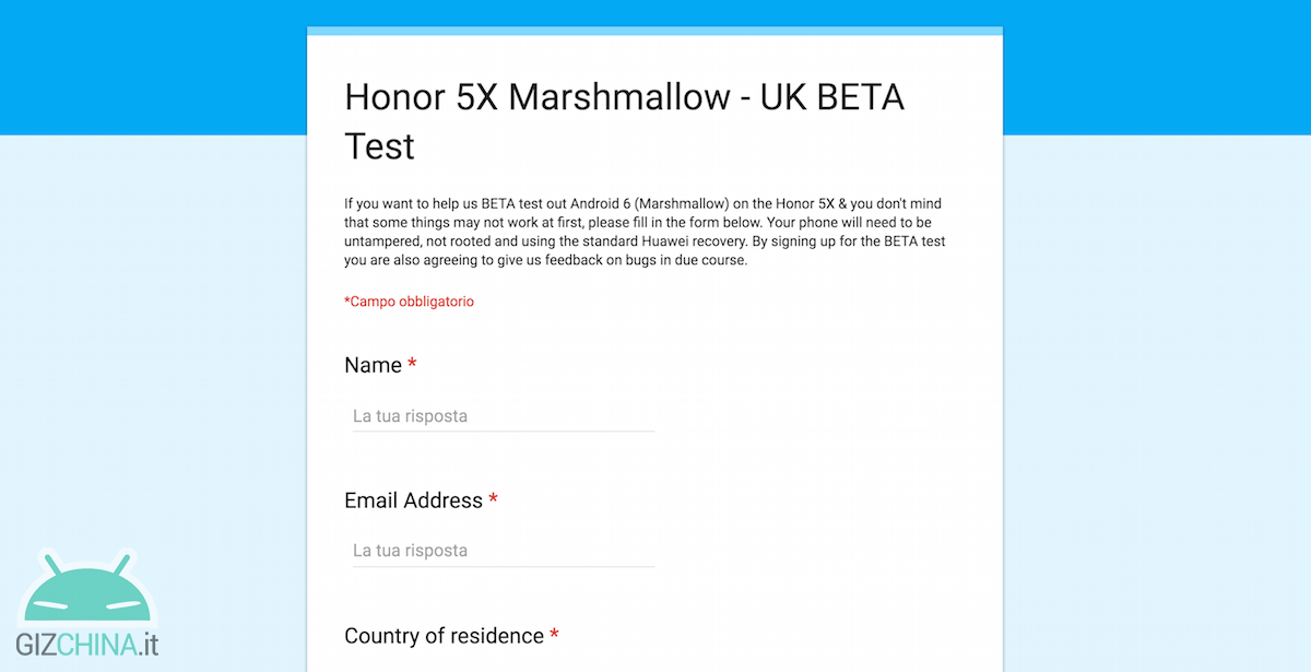 Honor 5X Marshmallow beta