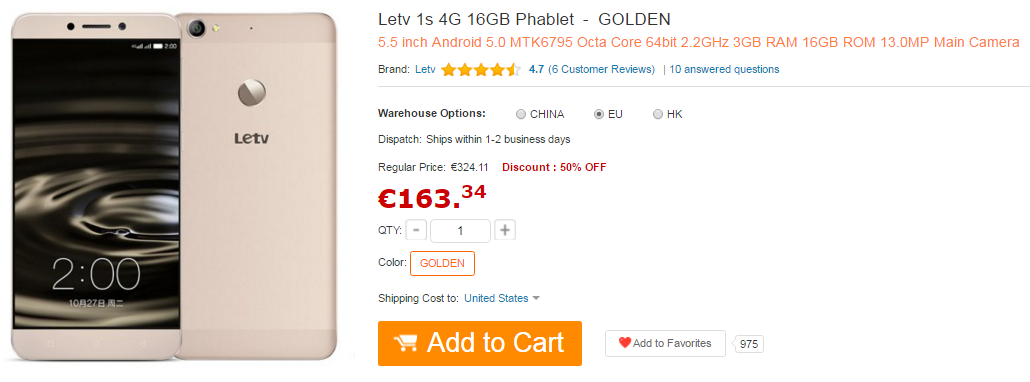 Letv le 1s gearbest