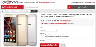 Lenovo Vibe K5 Plus offerta Lightinthebox