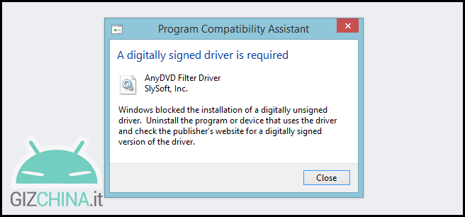 Windows firma driver