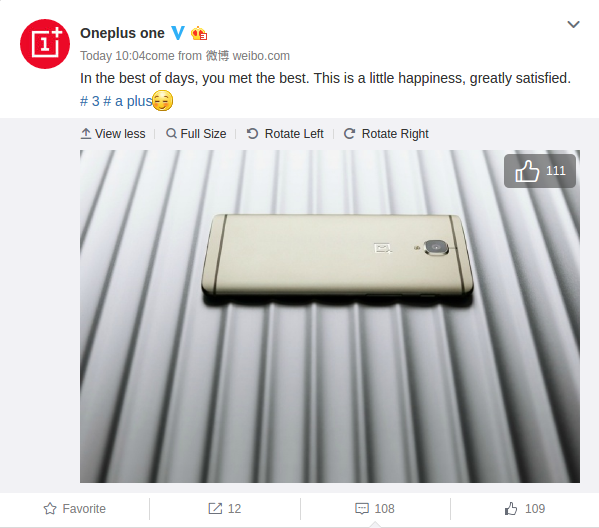 OnePlus 3 Soft Gold