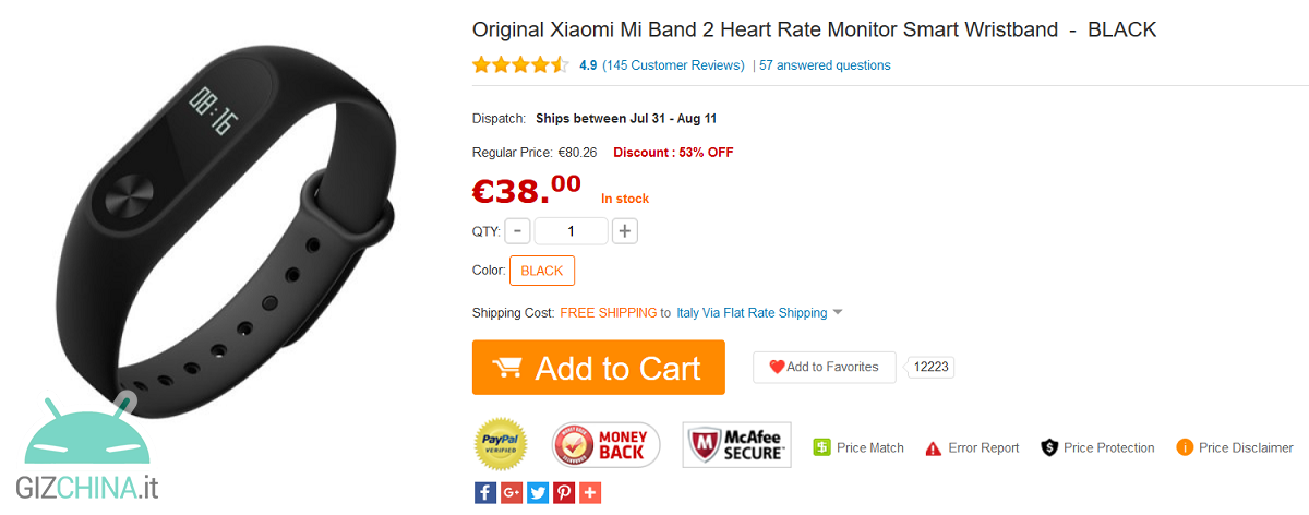 Xiaomi Mi Band 2 500 pezzi GearBest