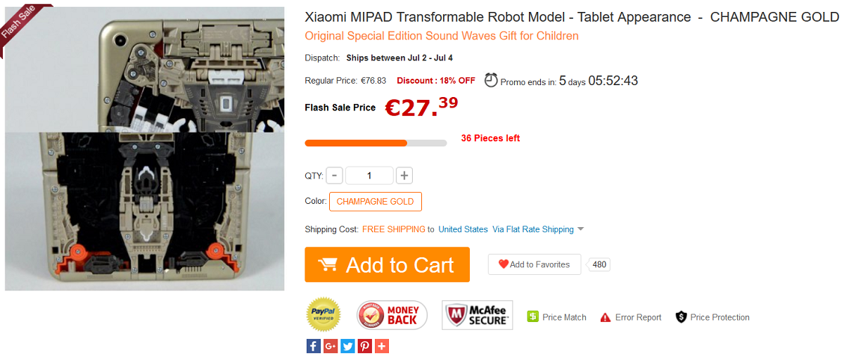 Xiaomi Mi Pad Transformer GearBest