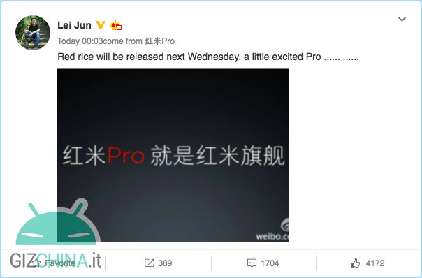 Xiaomi Redmi Pro Lei Jun