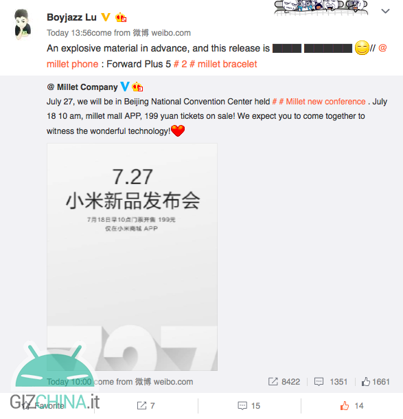 Xiaomi due prodotti 27 luglio