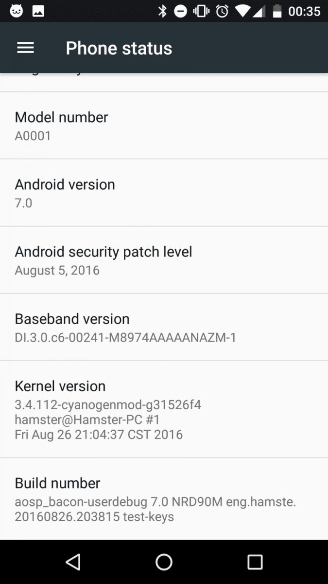 OnePlus One porting Android 7.0 Nougat