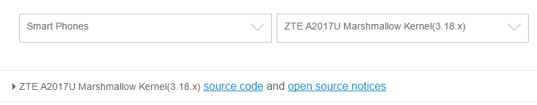 ZTE Axon 7 codice sorgente kernel