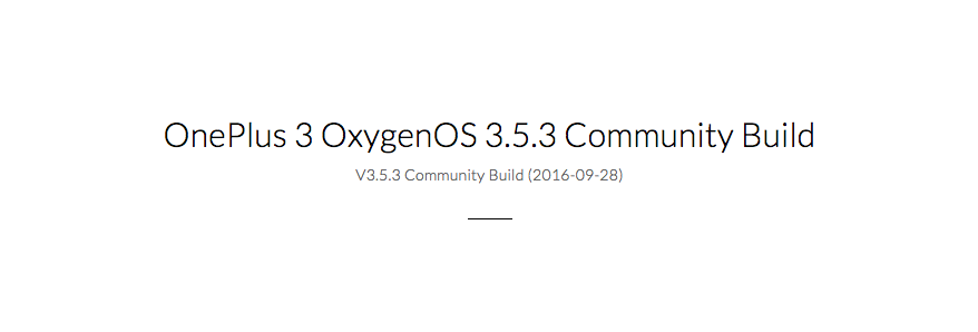 OnePlus 3 OxygenOS 3.5.3 Community Build