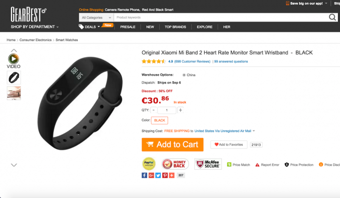 Xiaomi Mi Band 2 GearBest