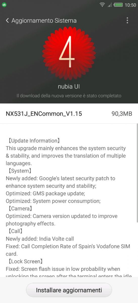 Nubia Z11 Nubia UI 1.15