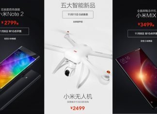 xiaomi mi mix vendita mi drone mi note 2