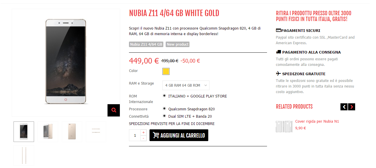 nubia z11 white gold