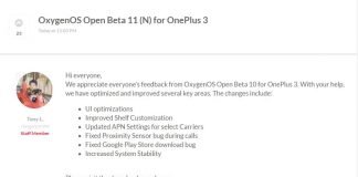 OnePlus 3 OxygenOS Open Beta 11