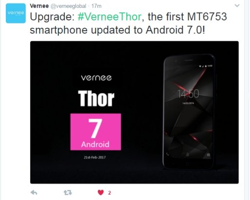 Vernee Thor Android 7.0 Nougat