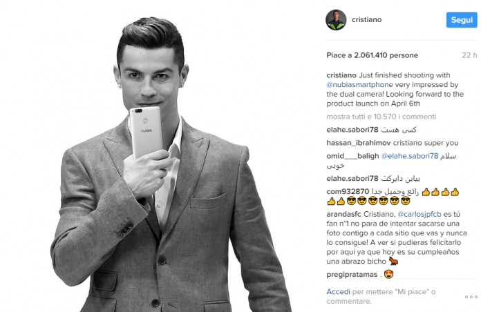 Cristiano Ronaldo nubia z17 mini