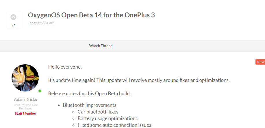 OnePlus 3 Open Beta 14 OxygenOS