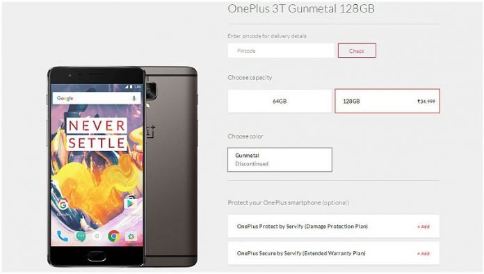 oneplus 3t 128 gb gunmetal