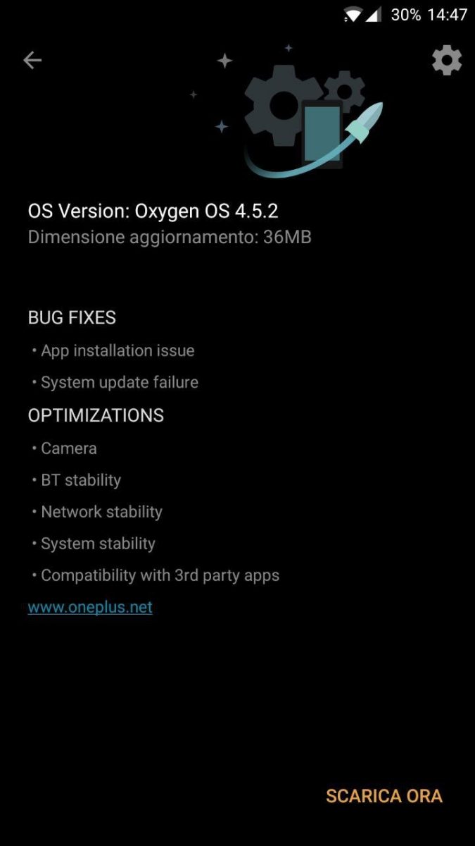 oneplus 5 aggiornamento oxygenos 4.5.2
