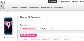 Honor 9 Premium 3 Italia Play Young e Play Summer 2