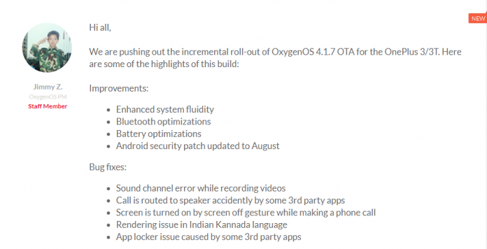 OnePlus 3 3T OxygenOS 4.1.7