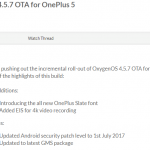 OnePlus 5 OxygenOS 4.5.7 eis 4k