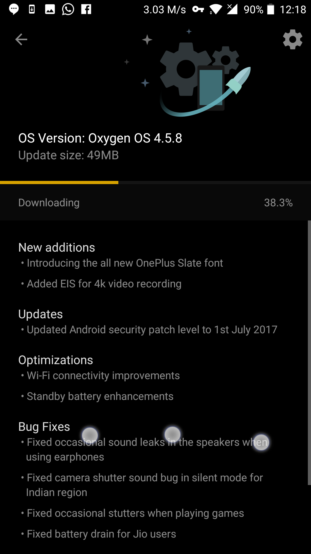 oneplus 5 aggiornamento oxygenos 4.5.8