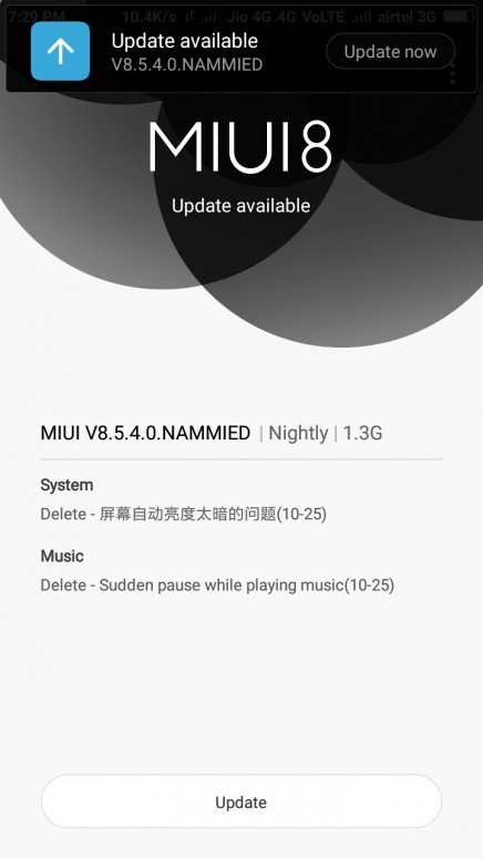 Xiaomi Redmi 4 Android 7.1.2 Nougat aggiornamento
