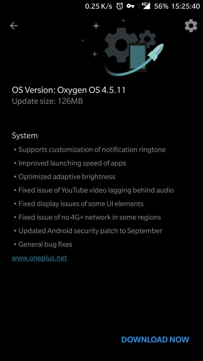 OnePlus 5 Oxygen OS 4.5.11