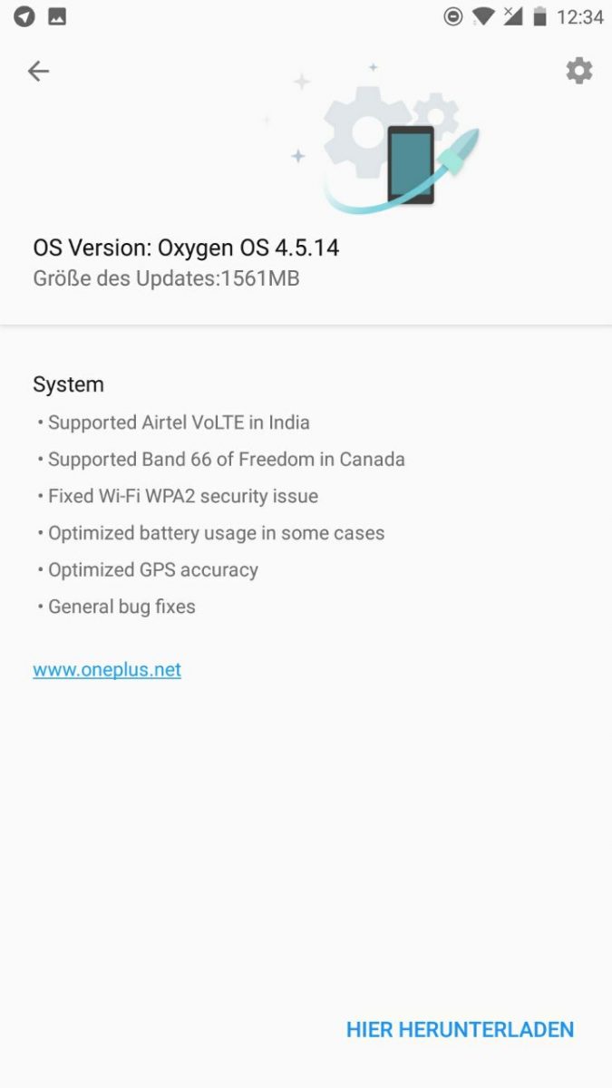 OnePlus 5 OxygenOS 4.5.14 aggiornamento