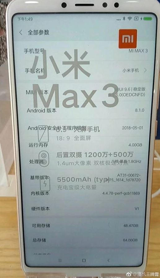 xiaomi-mi-max-3-snapdragon-636-bianco