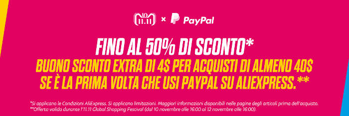 aliexpress paypal singles day 11.11
