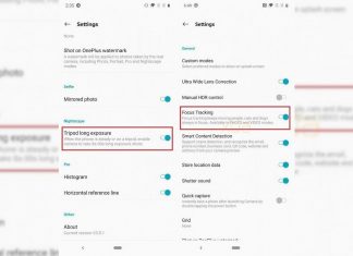 OnePlus Camera 3.8.1 focus tracking