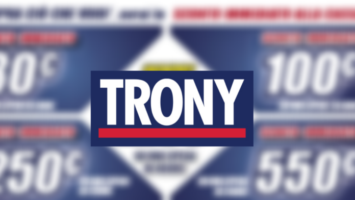 copertina volantino trony