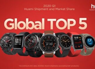 huami amazfit top 5 spedizioni market share vendite