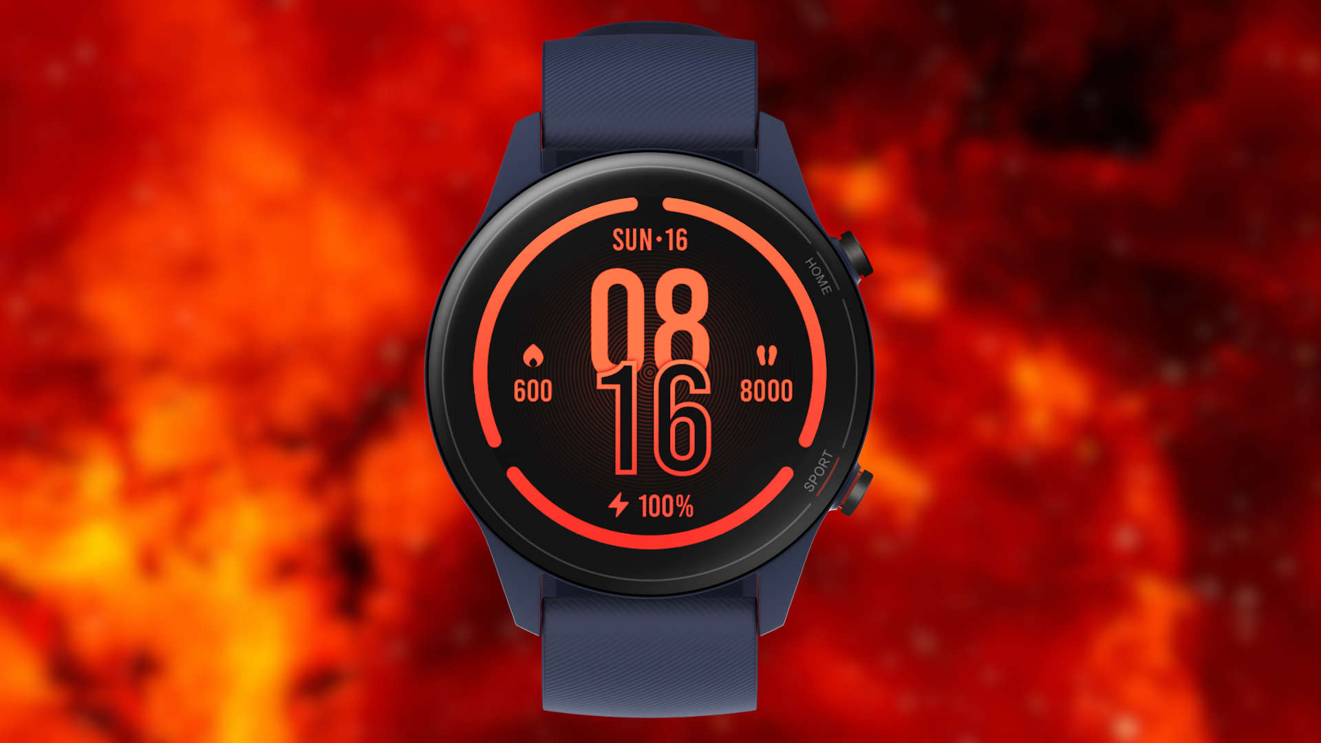 Часы кислород. Обои mi watch.