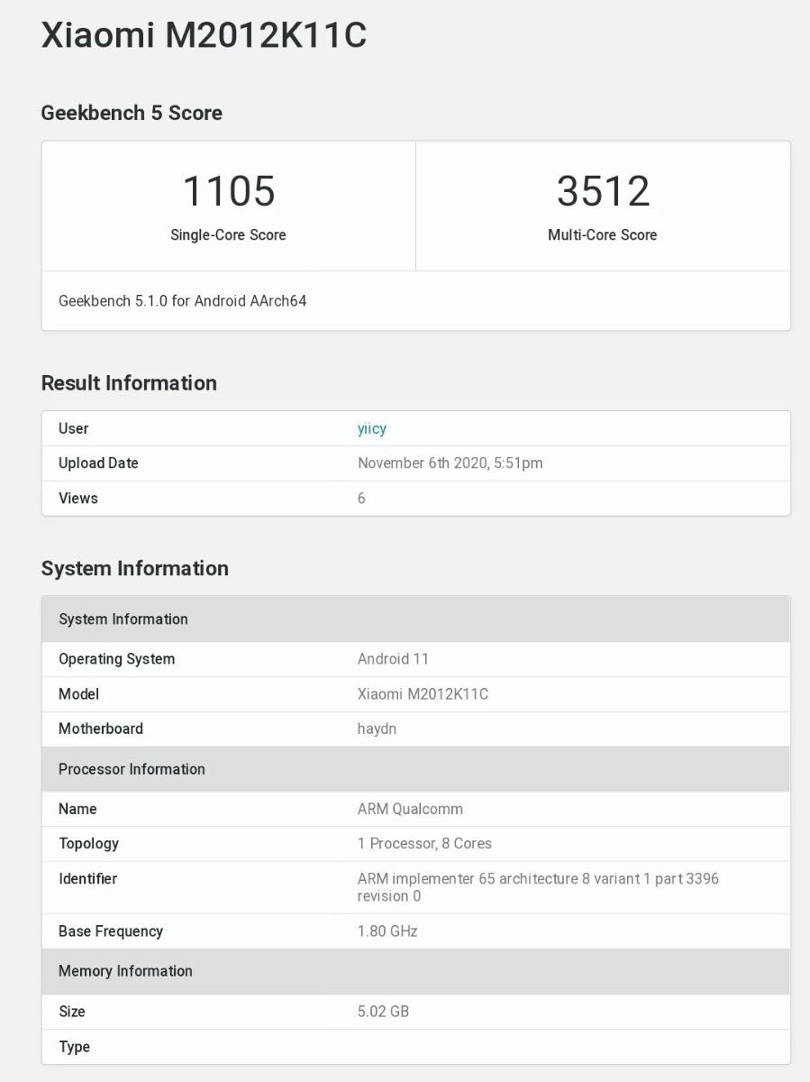 xiaomi snapdragon 875 benchmark