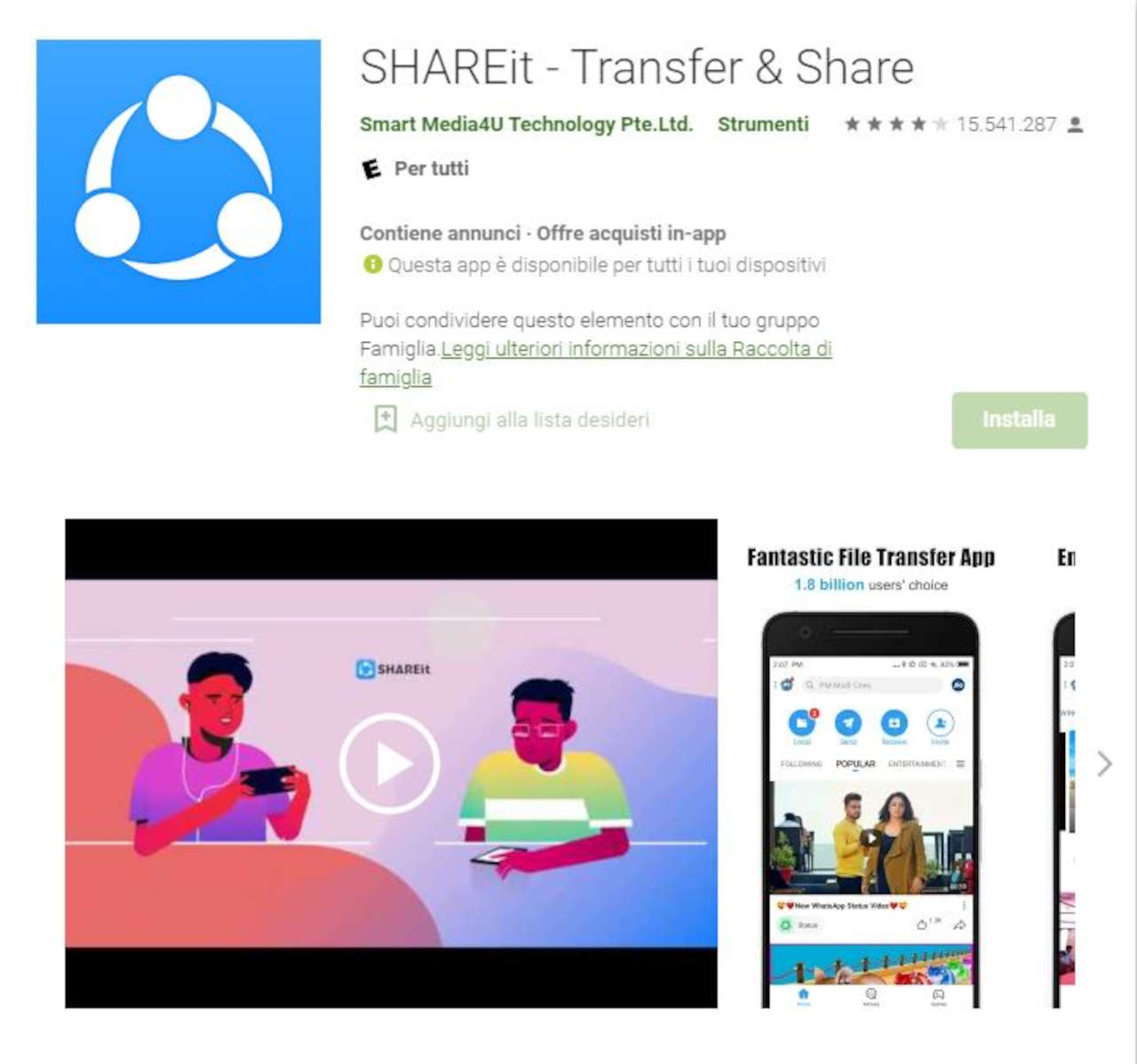 app condivisione file shareit