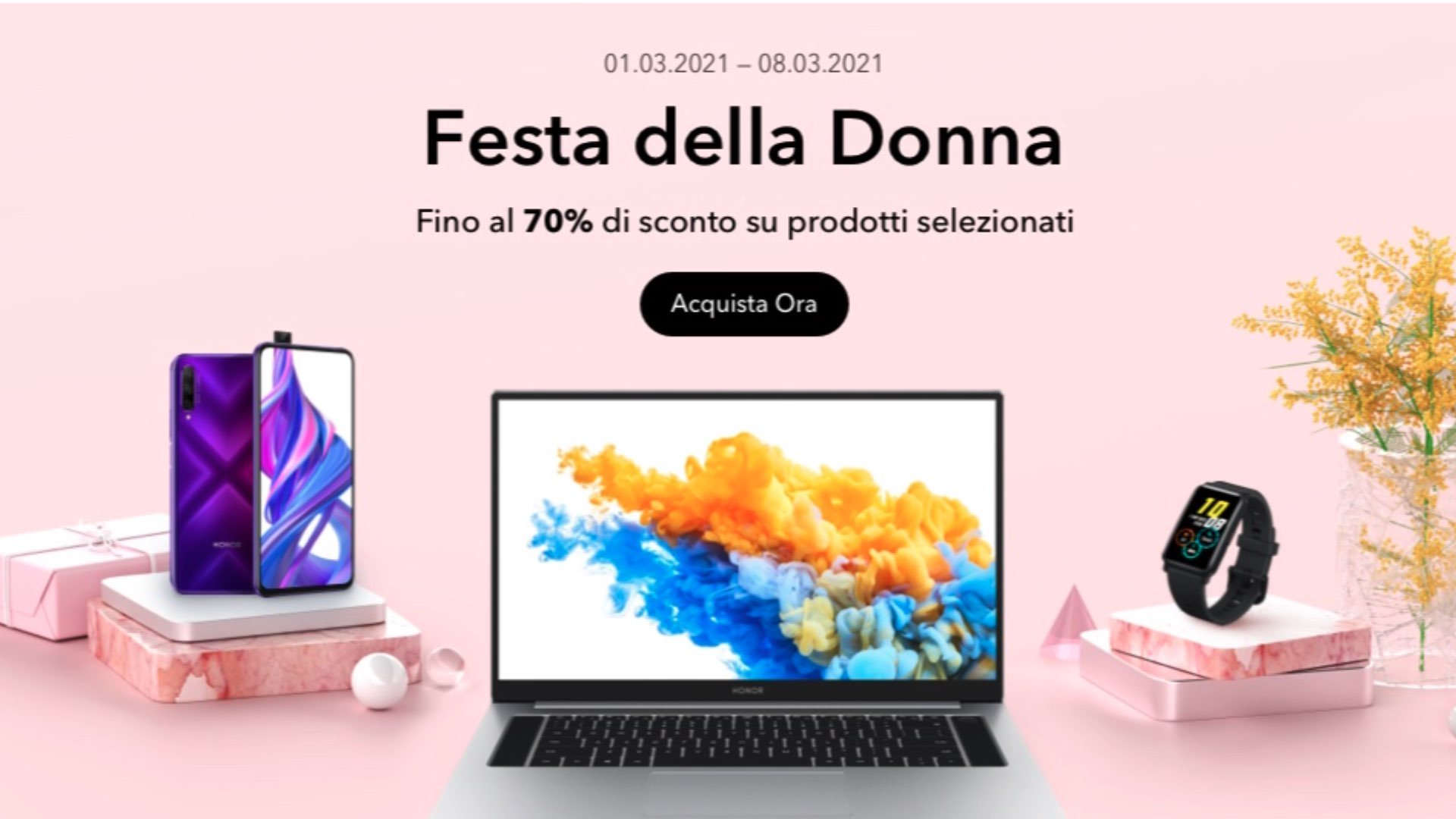 Honor Festa della Dona: offerte smartphone, smartwatch e notebook in bundle  