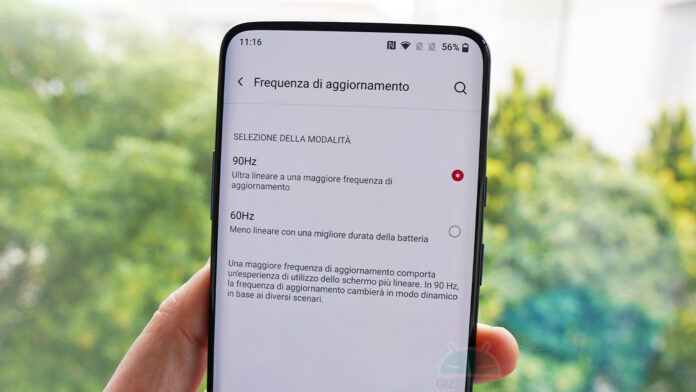 oneplus 7t pro oxygenos 11 refresh rate