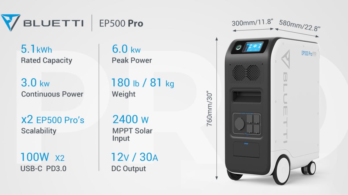 bluetti ep500 pro generatore elettrico power station energia solare prezzo 2